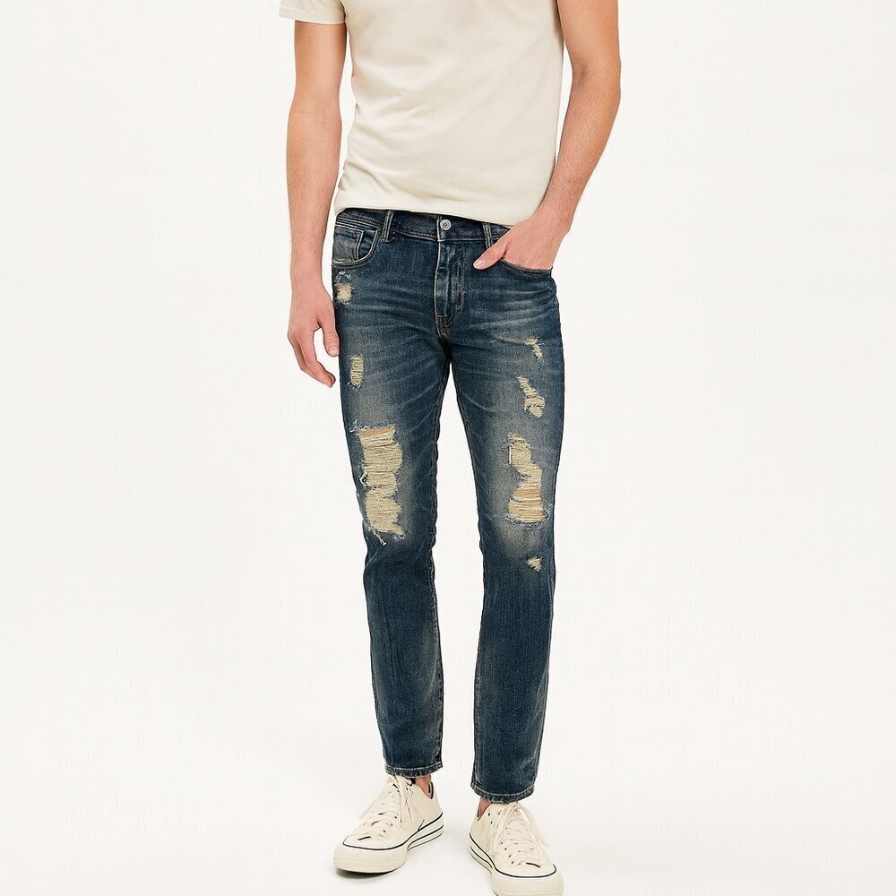 Express || Men's Rocco Slim Fit Skinny Edgy Distressing Late Y2K Vibe Sz 33X32